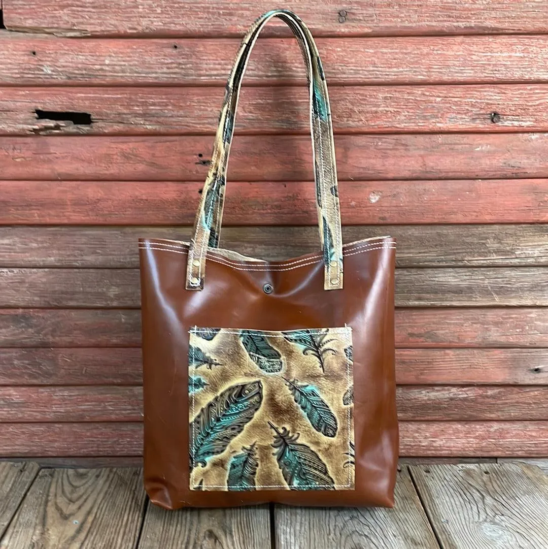 054 Trisha - Blank Slate w/ Turq. Patina Feather