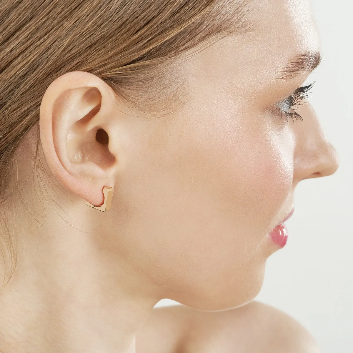 10.50mm Small Square Hoop Earrings