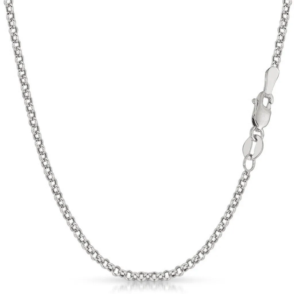 10K White Gold 2.5mm Rolo Chain