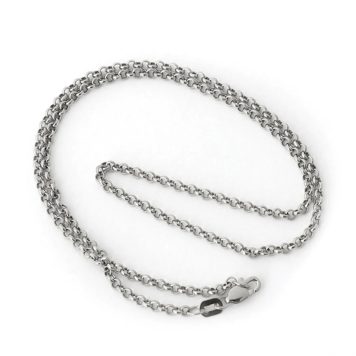 10K White Gold 2.5mm Rolo Chain