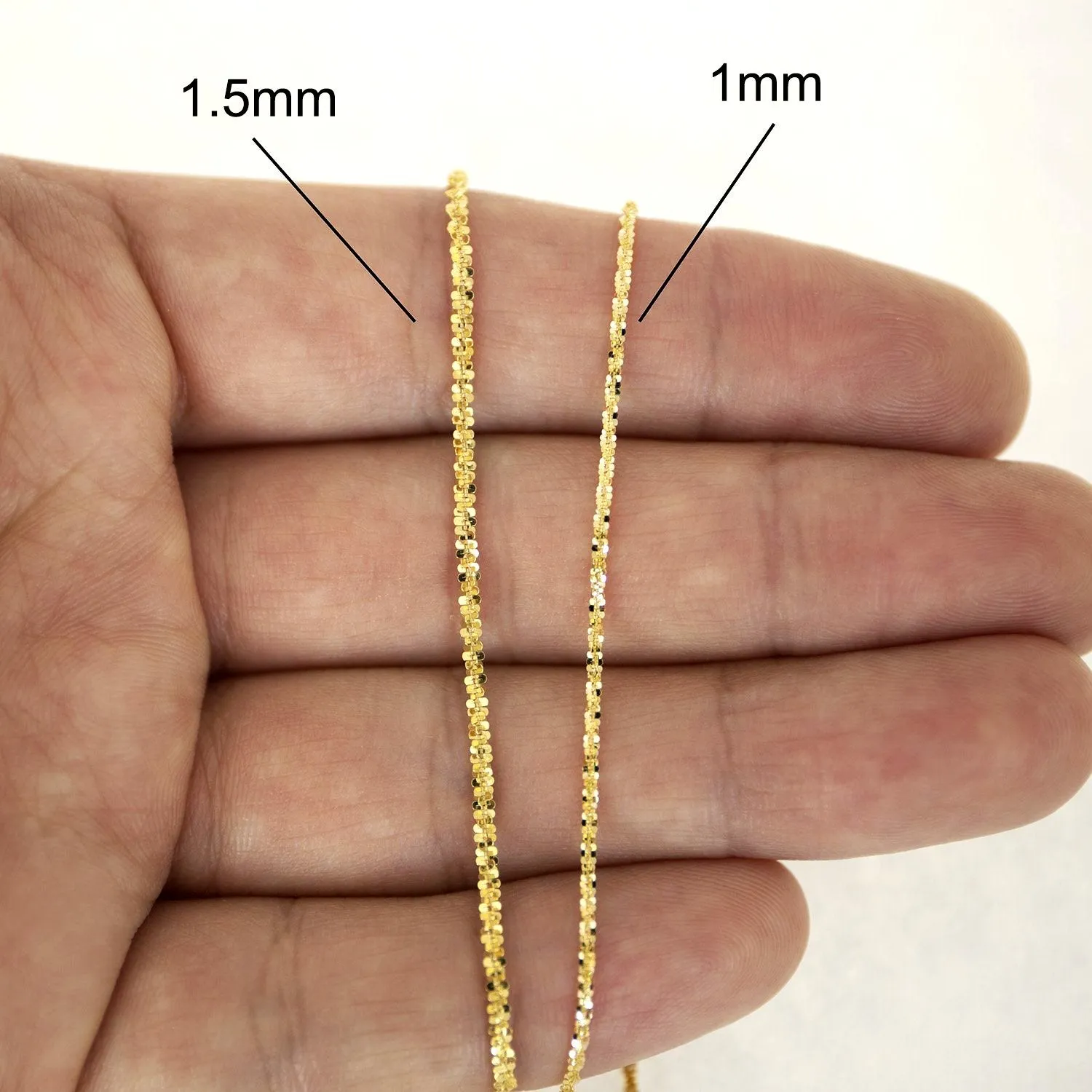 10K Yellow Gold 1.5mm Sparkle Chain