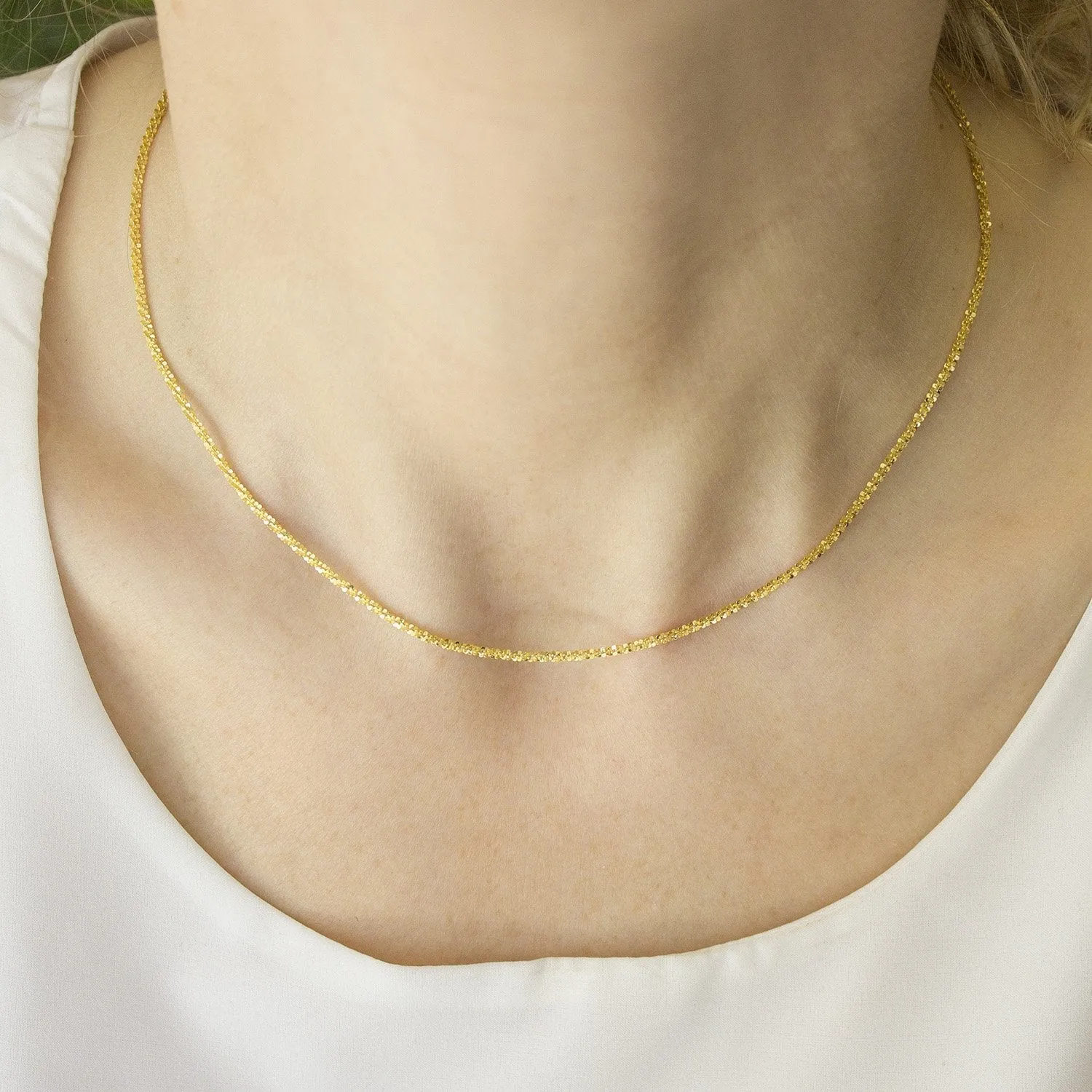 10K Yellow Gold 1.5mm Sparkle Chain