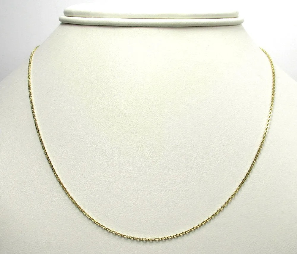 10K Yellow Gold 1mm Cable Diamond Cut Chain