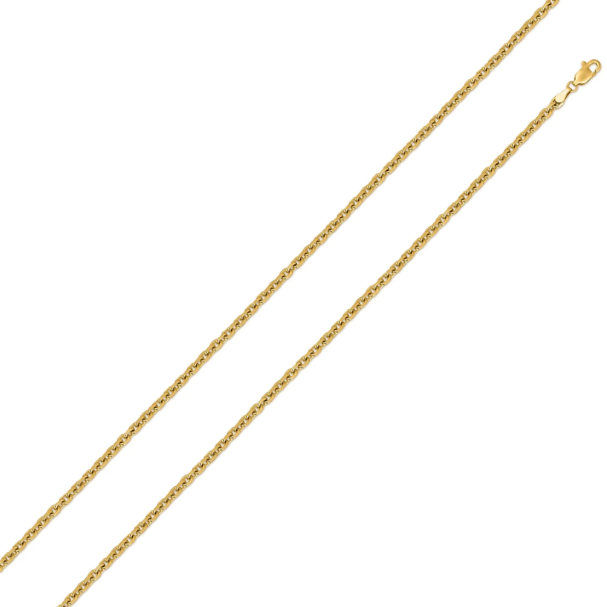 10K Yellow Gold 1mm Cable Diamond Cut Chain