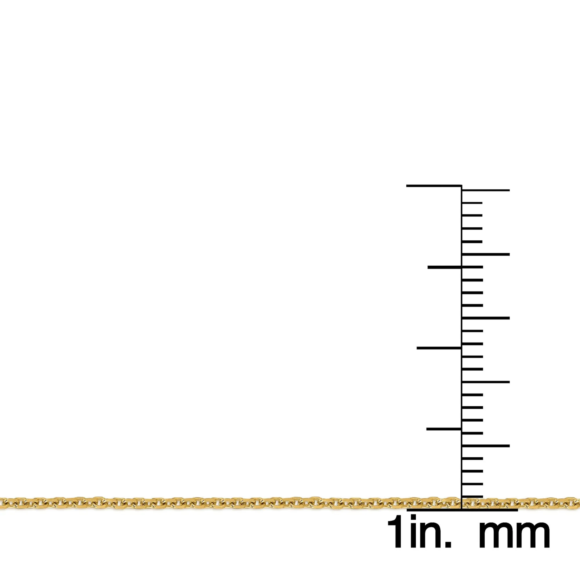 10K Yellow Gold 1mm Cable Diamond Cut Chain