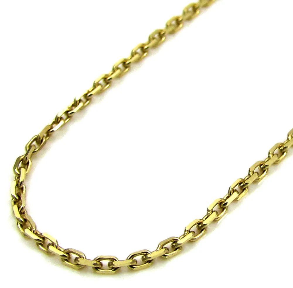 10K Yellow Gold 1mm Cable Diamond Cut Chain