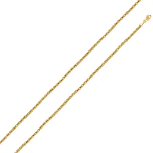 10K Yellow Gold 1mm Cable Diamond Cut Chain