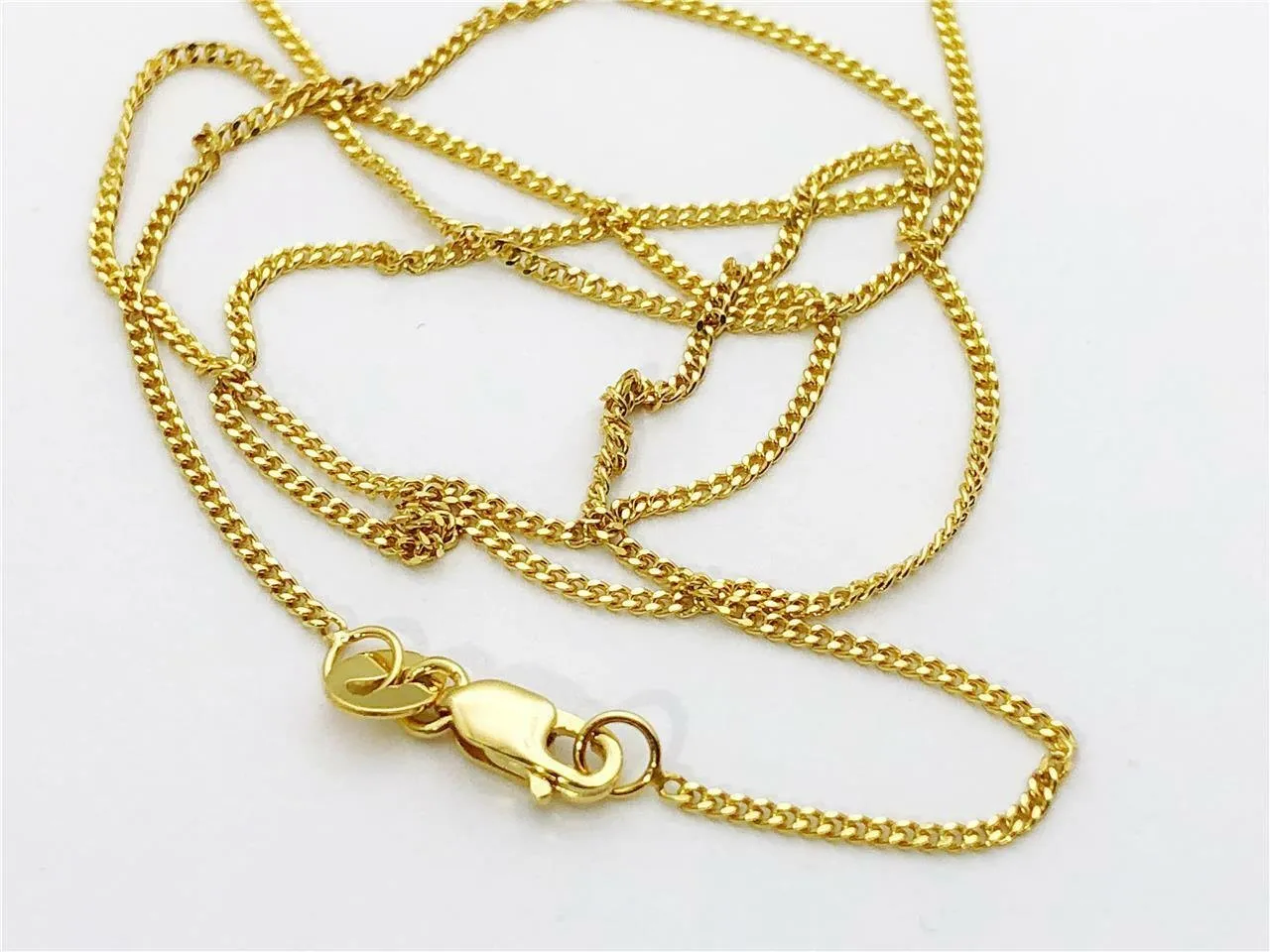 10K Yellow Gold 1mm Solid Miami Cuban Gourmette Curb Link Chain