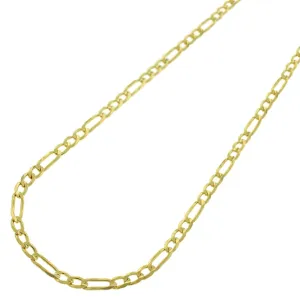 10K Yellow Gold 2.5mm Solid Figaro Link Chain
