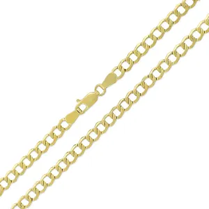 10K Yellow Gold 4.5mm Hollow Cuban Curb Link Chain