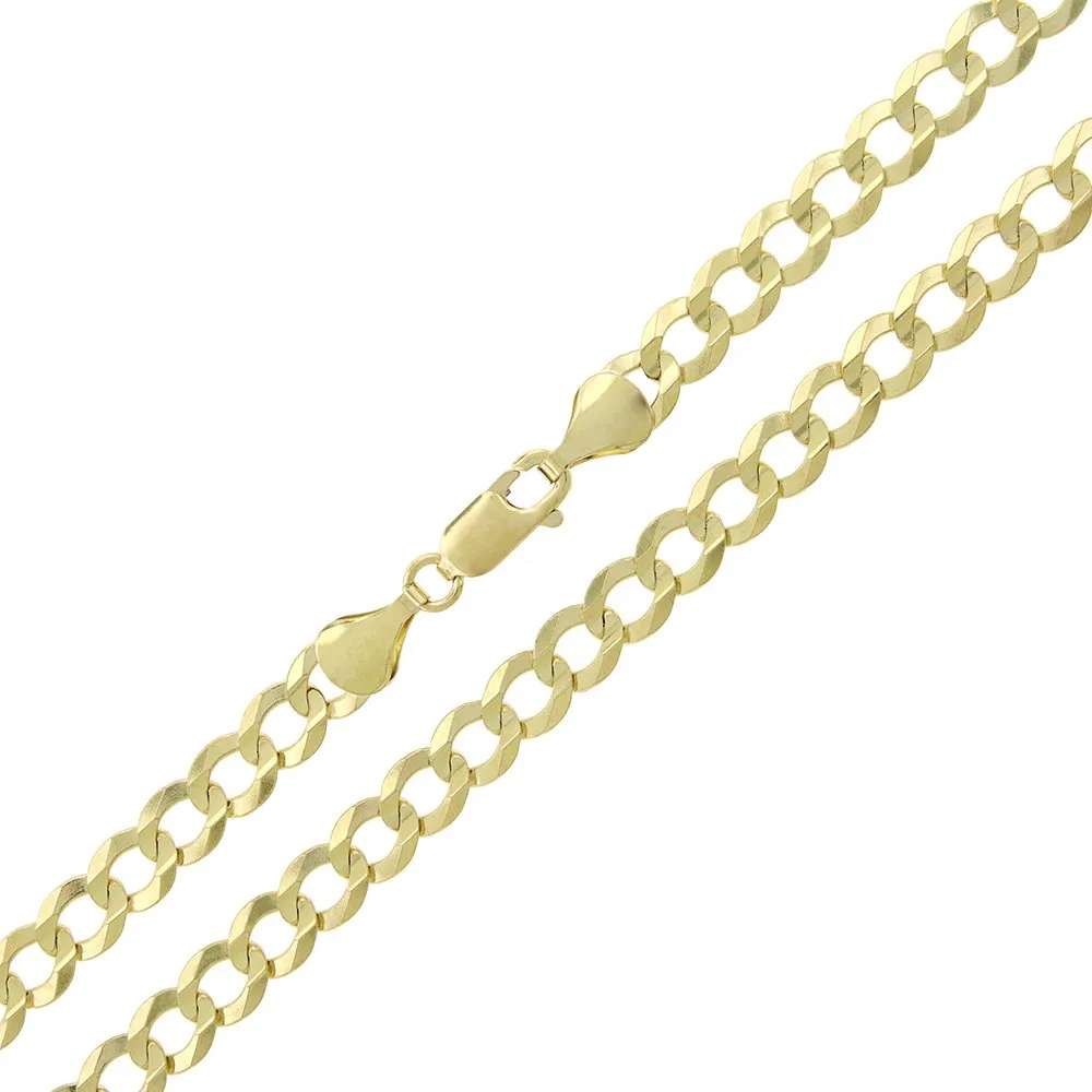 10K Yellow Gold 5.5mm Solid Cuban Curb Link Chain