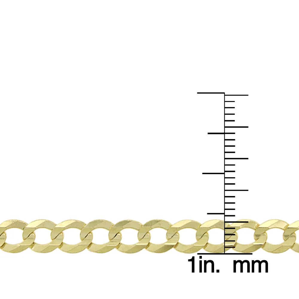 10K Yellow Gold 5.5mm Solid Cuban Curb Link Chain