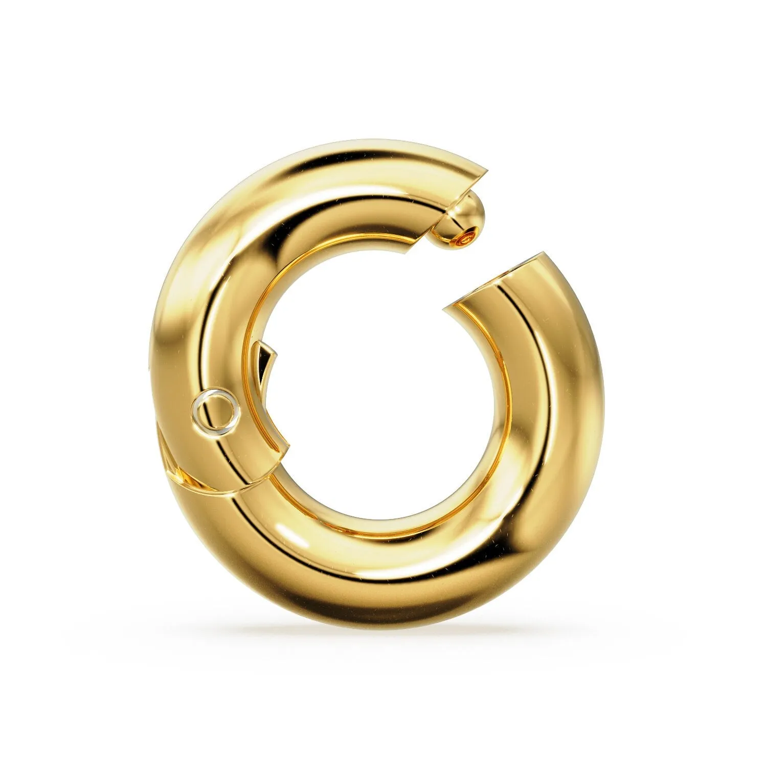 10mm Clicker Charm Holder / 1.8mm Profile 14K Gold Ring Clasp / Necklace Connector Clasp Lock / Charm holder / Solid Gold Charms ClaspSALE