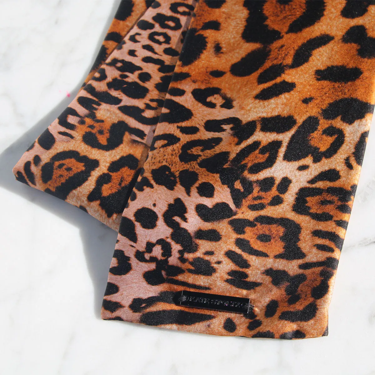 1/1 Cheetah Silk Charmeuse Scarf / Made in USA