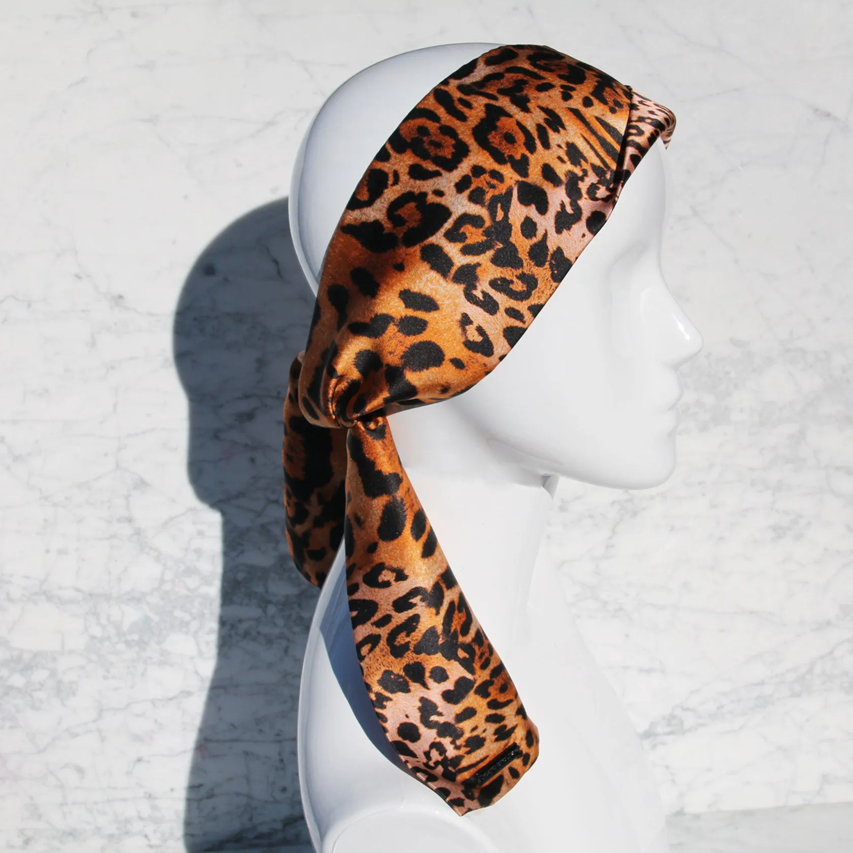 1/1 Cheetah Silk Charmeuse Scarf / Made in USA