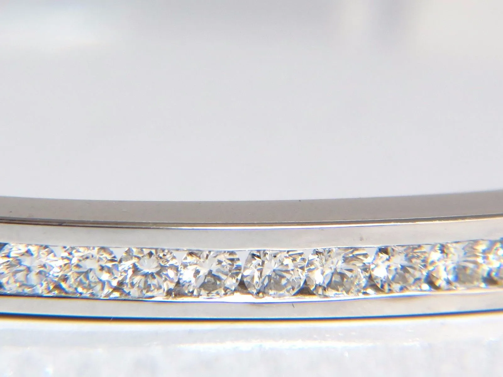 1.30ct natural round diamonds bangle bracelet g/vs channel 14kt