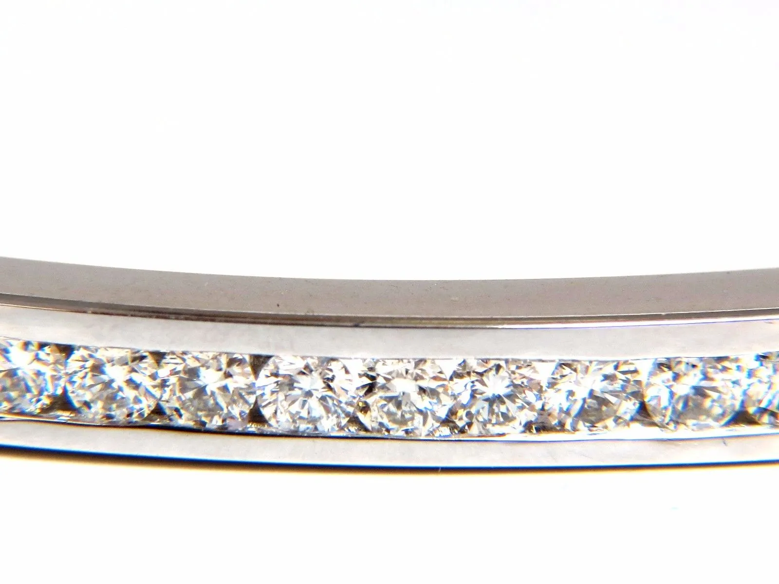 1.30ct natural round diamonds bangle bracelet g/vs channel 14kt
