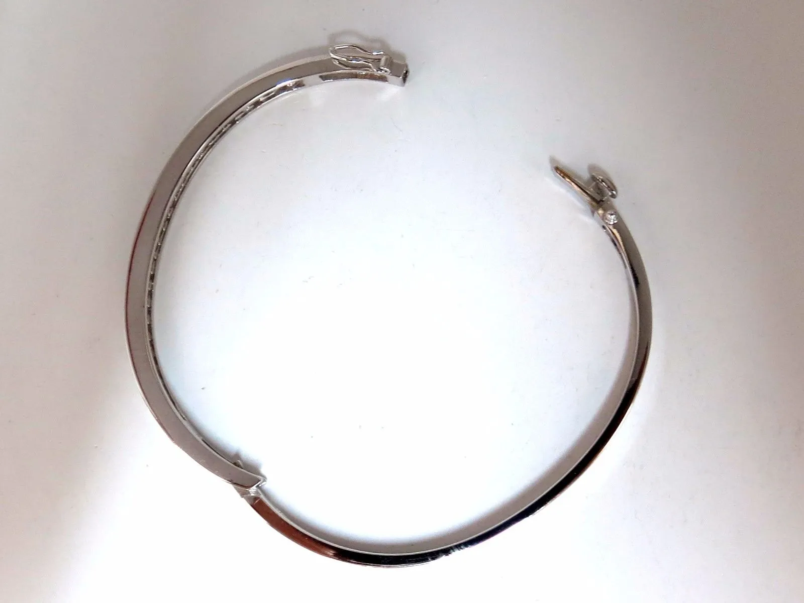 1.30ct natural round diamonds bangle bracelet g/vs channel 14kt