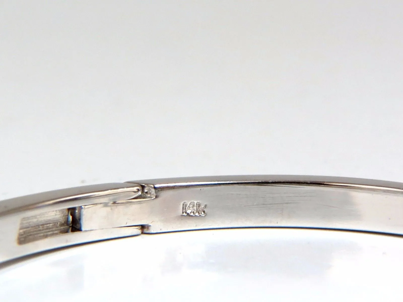 1.30ct natural round diamonds bangle bracelet g/vs channel 14kt