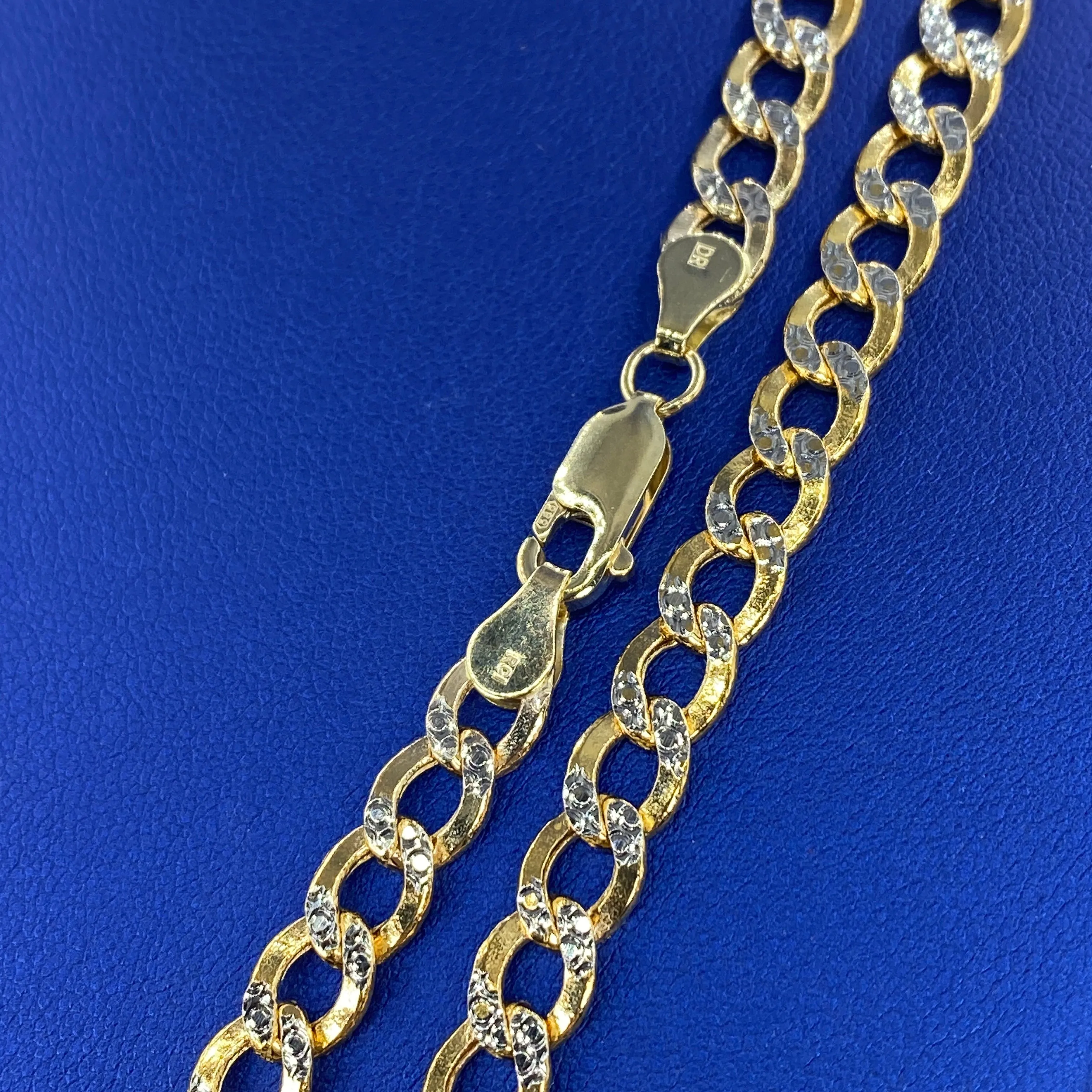 14K 6.5MM Two Tone Cuban Link Chain 22-24"