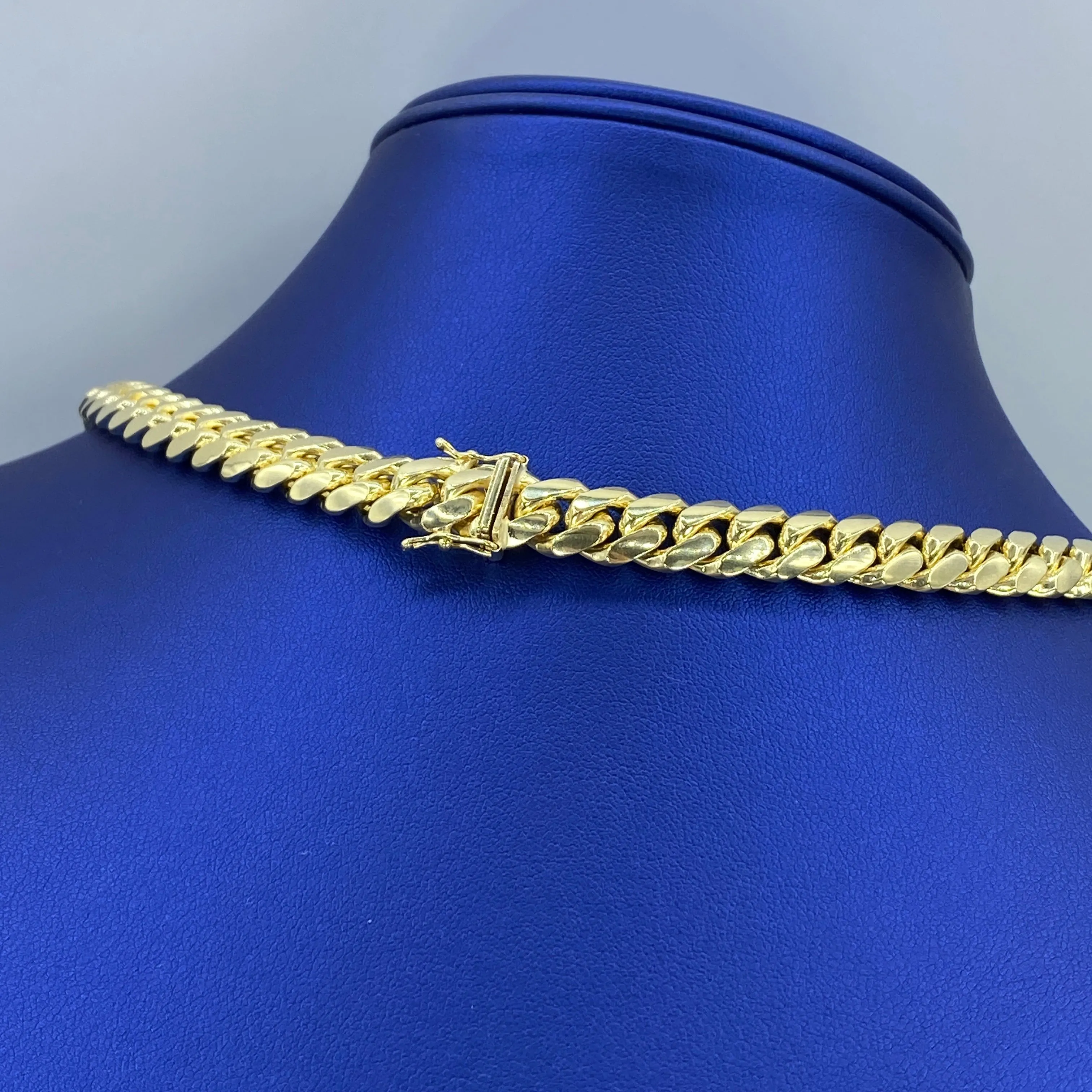14K 8.5MM Solid Cuban Link Chain 24"