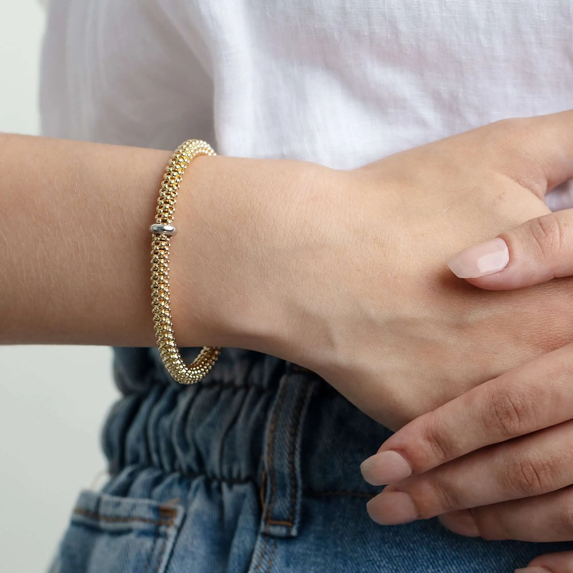 14K Gold 5.5mm Stretch Bracelet