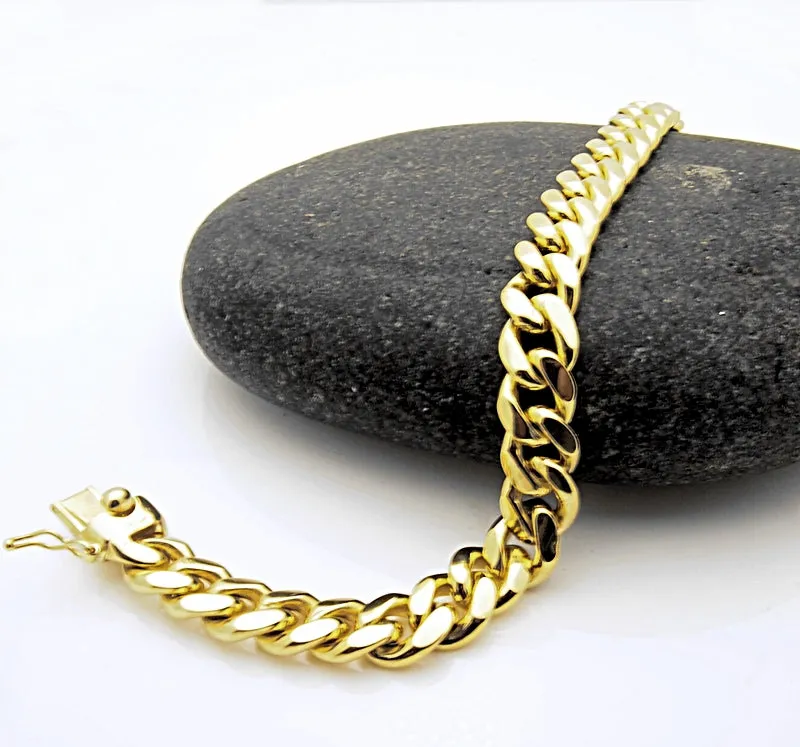 14k Men's Miami Cuban Link Bracelet