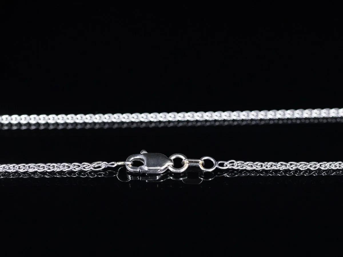 14K White Gold Woven Box Wheat Chain 20"