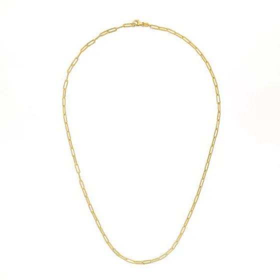 14K Yellow Gold 3.2mm Lite 18" Paperclip Chain