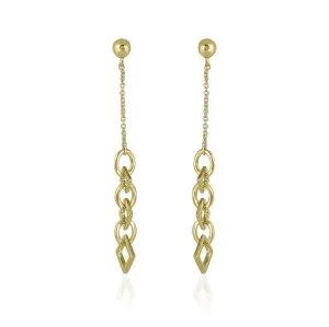 14K Yellow Gold Chain Link Dangle Earrings