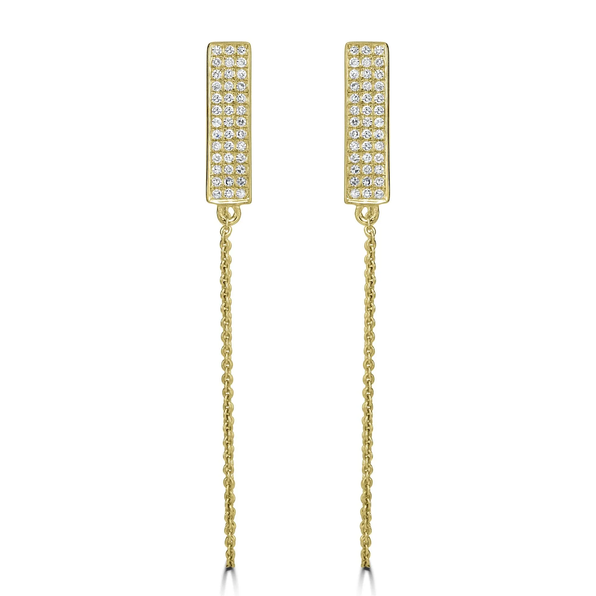 14K Yellow Gold Crosby Earrings with Diamond Studs