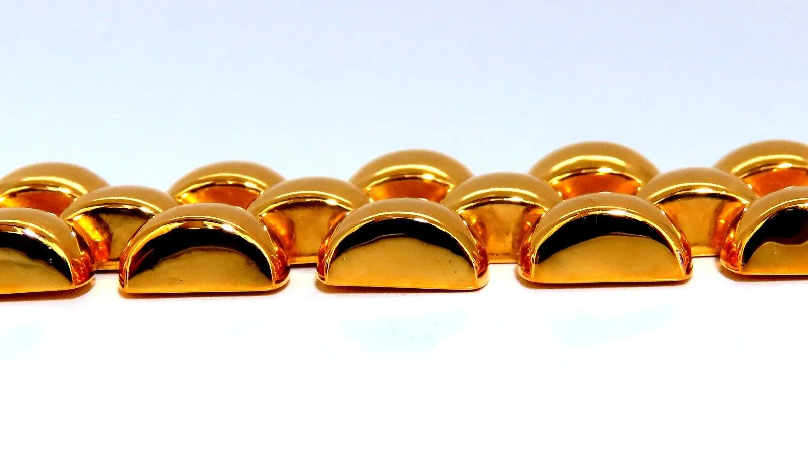 14kt Gold Panther Form Wide Link Gold Bracelet 37.8 Grams 18mm 7 inch