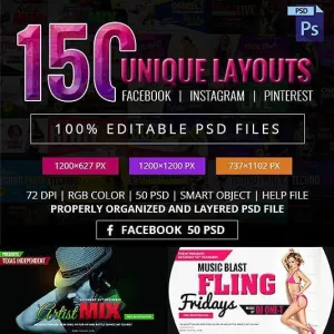 150 -  FB, IG and Pinterest Banners