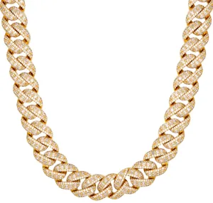 18MM .925 Silver Emerald Cut Moissanite Diamond Cuban 27.5Ct Chain