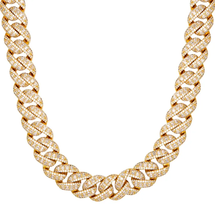 18MM .925 Silver Emerald Cut Moissanite Diamond Cuban 27.5Ct Chain