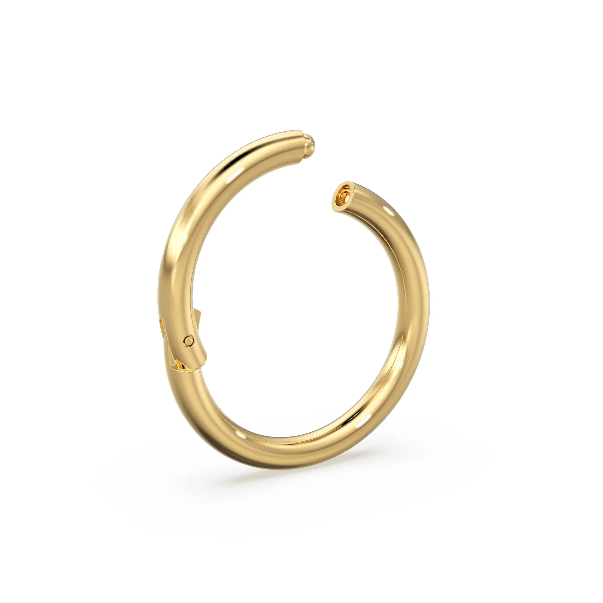 18mm Round Profile Clicker Gold Clasp / 14K Gold Connector / Necklace Connector Clasp Lock / Charm holder / Solid Gold Charms Clasp