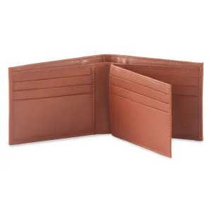 200161-TN Bifold Leather Wallet with Center Flap in Tan | Style n Craft