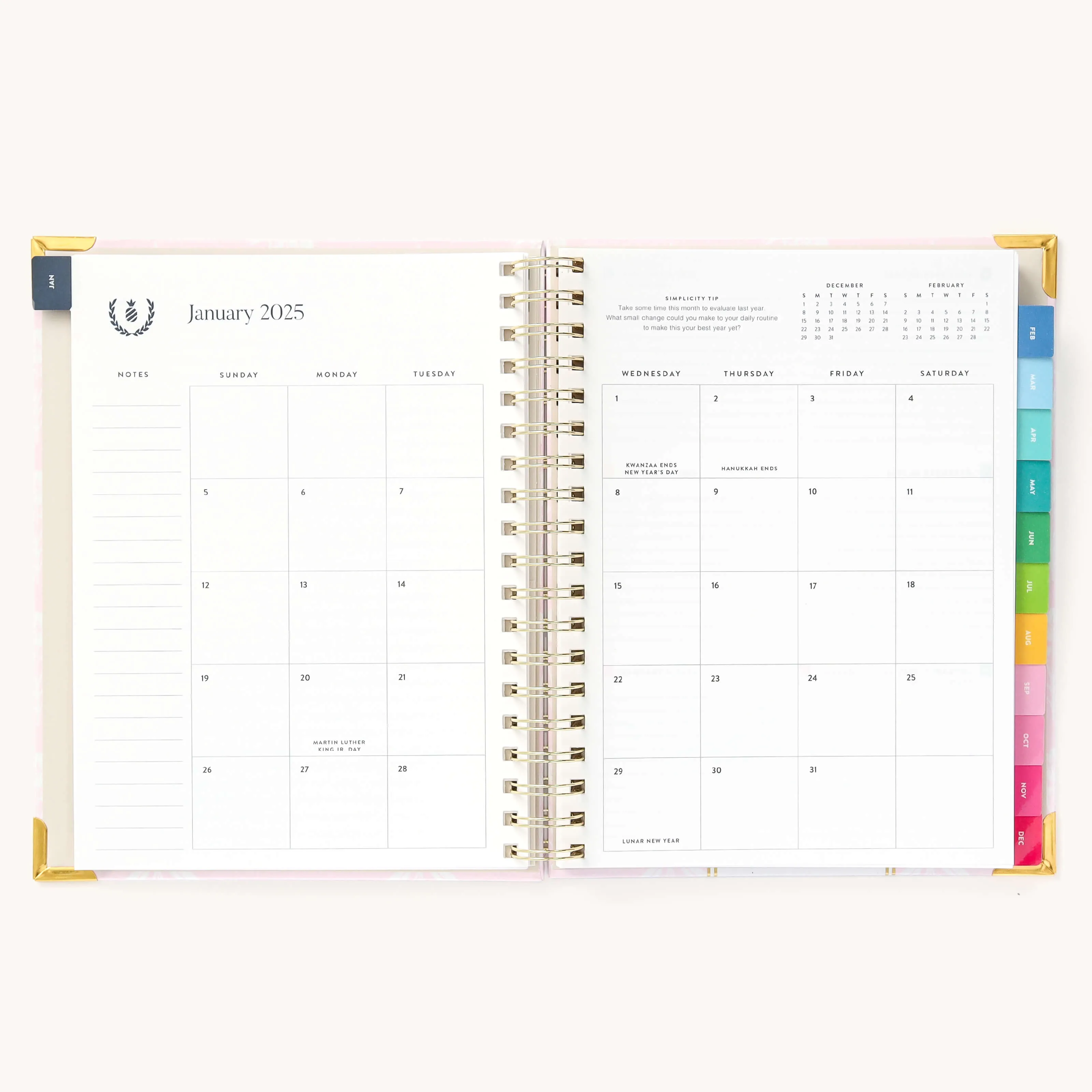2025 Weekly Simplified Planner - Blush Block