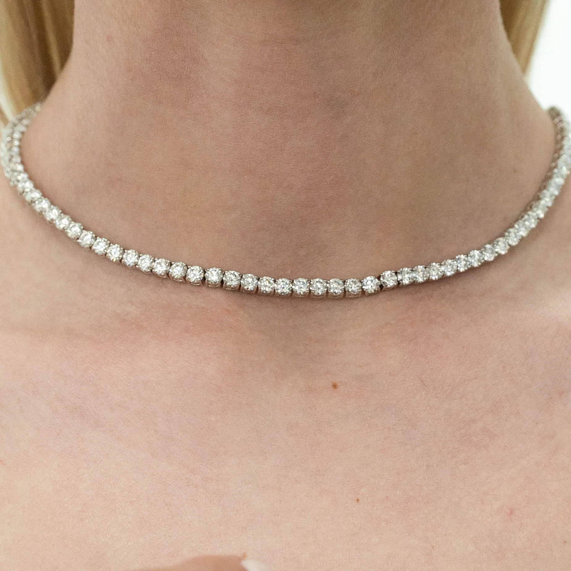 24.75 CTS DEW Moissanite Tennis Necklace