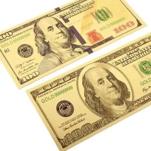 24k Gold Plated $100 Dollar Bill For Manifesting Abundance