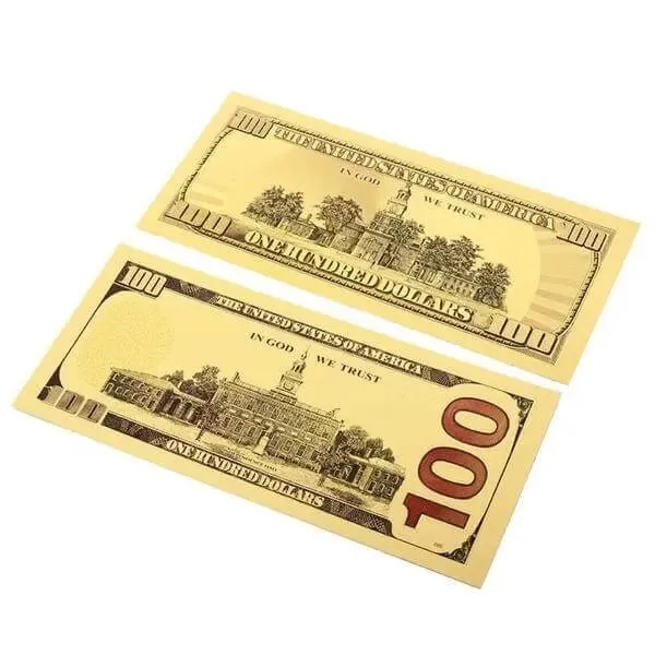 24k Gold Plated $100 Dollar Bill For Manifesting Abundance