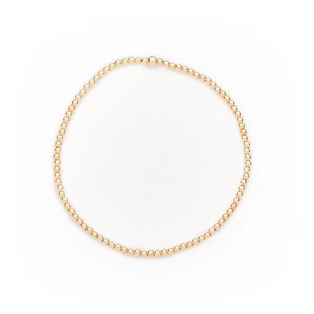 2mm 14k Yellow Gold Filled Bead Bracelet