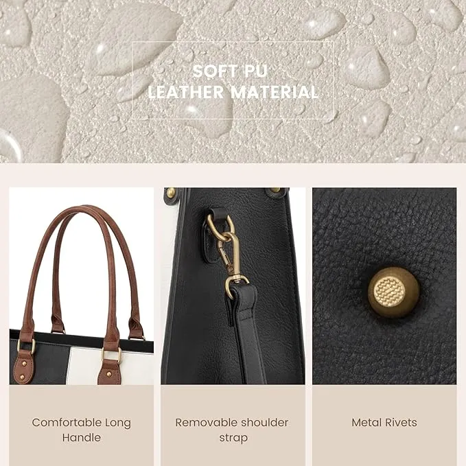 2Pcs Vintage Leather Laptop Bag, 15.6¡°