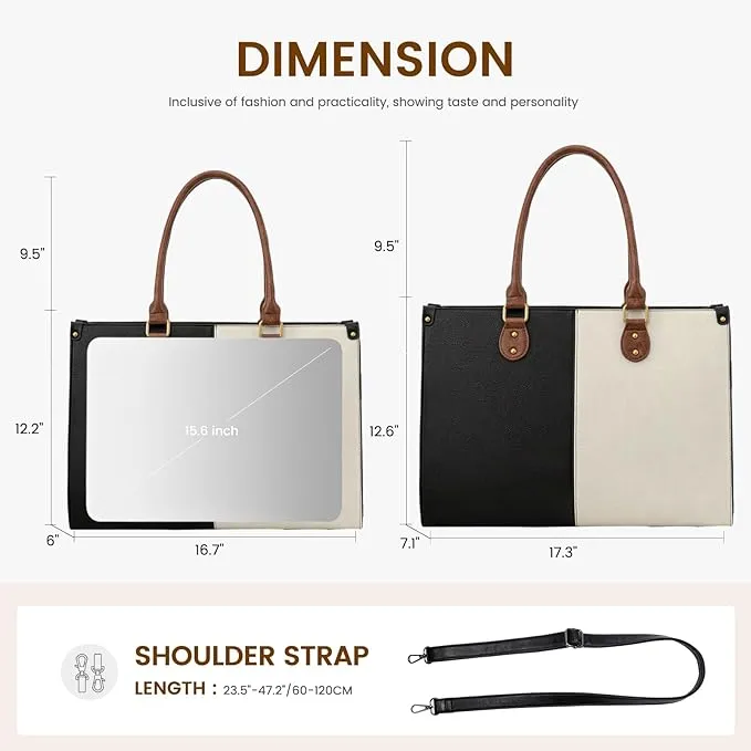 2Pcs Vintage Leather Laptop Bag, 15.6¡°