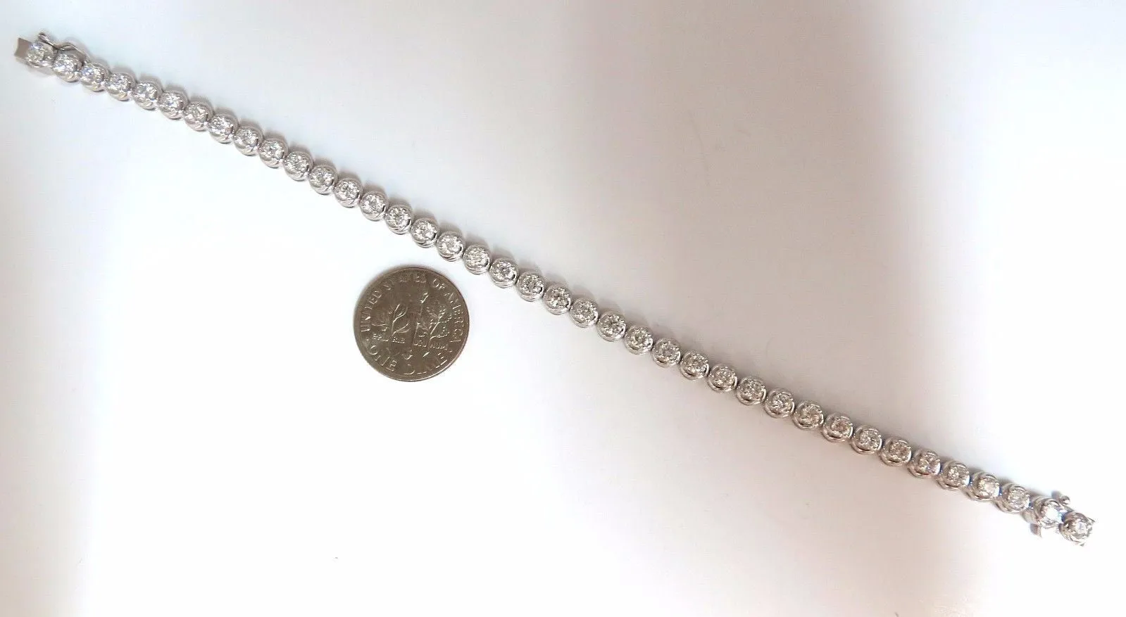 3.50ct natural diamonds tennis bracelet 14kt 7 inch