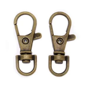 37*13mm Zinc alloy Key Chain with lobster clasp Wallet Chain Clasp Chainmail Clasp Trigger Snap Hook antique bronze 30 pcs 10182708