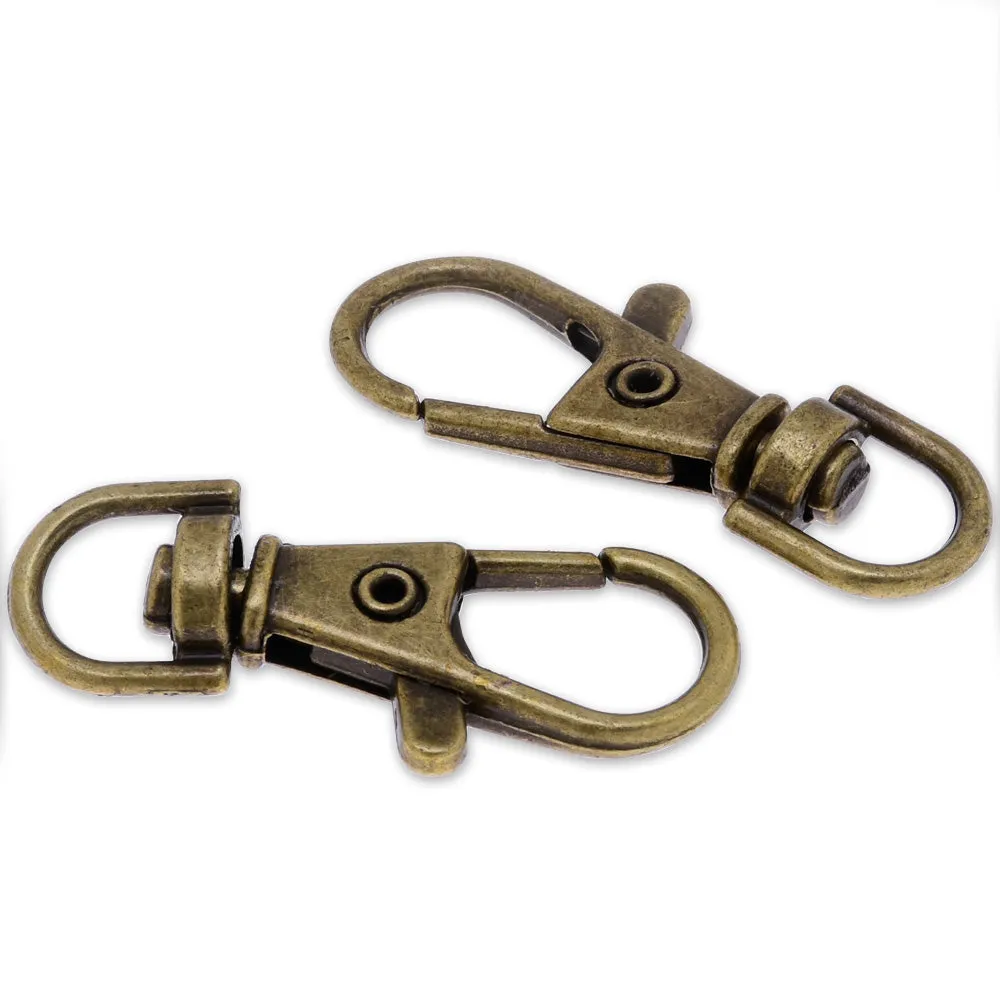 37*13mm Zinc alloy Key Chain with lobster clasp Wallet Chain Clasp Chainmail Clasp Trigger Snap Hook antique bronze 30 pcs 10182708