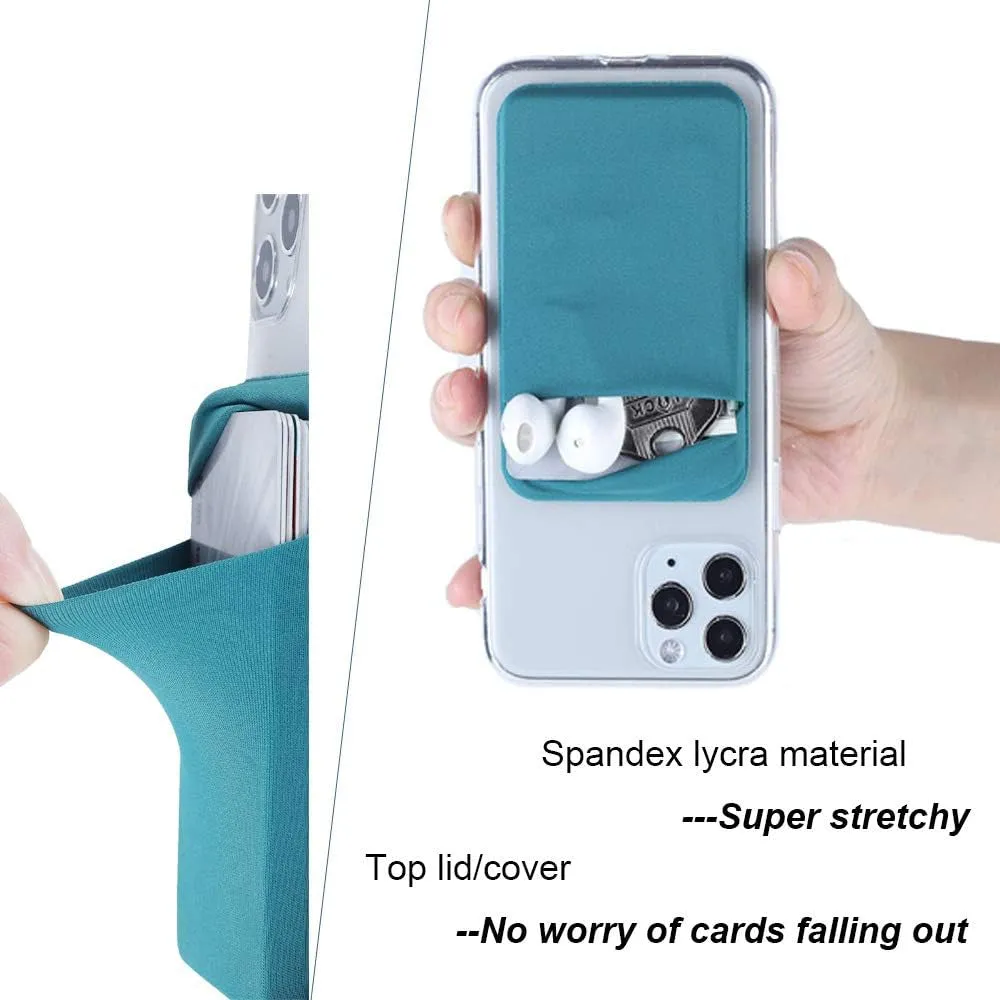 3Pack Phone Card Holder for Back of Phone, Stretchy Stick on Wallet Pocket