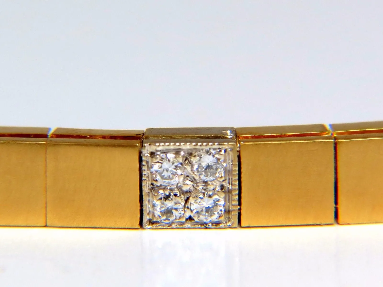 .40ct diamonds box bead set bracelet 14kt satin brush finish