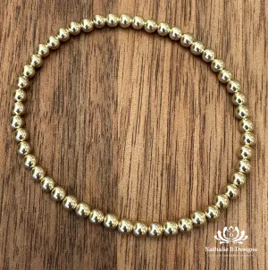 4MM - 14K Gold Filled Beaded Stretch Bracelets